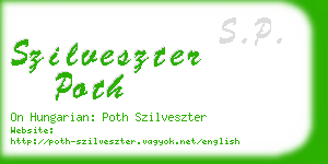 szilveszter poth business card